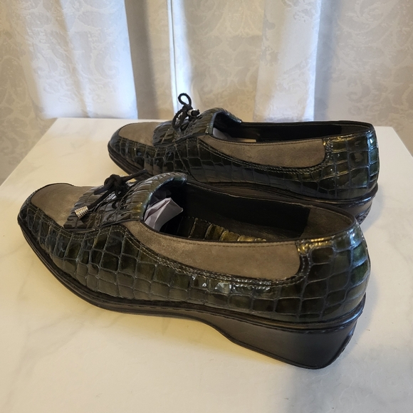 Ara Women's Rachel Slip On Loafers, Size 10, Dark Green, Croco Embossed - Picture 8 of 14